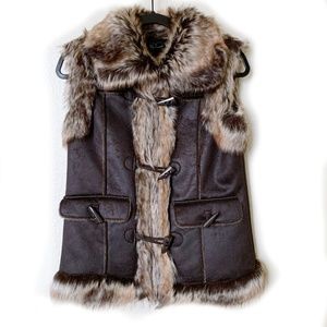 NWT! Mercer and Madison Faux Fur and Vegan Leather Vest